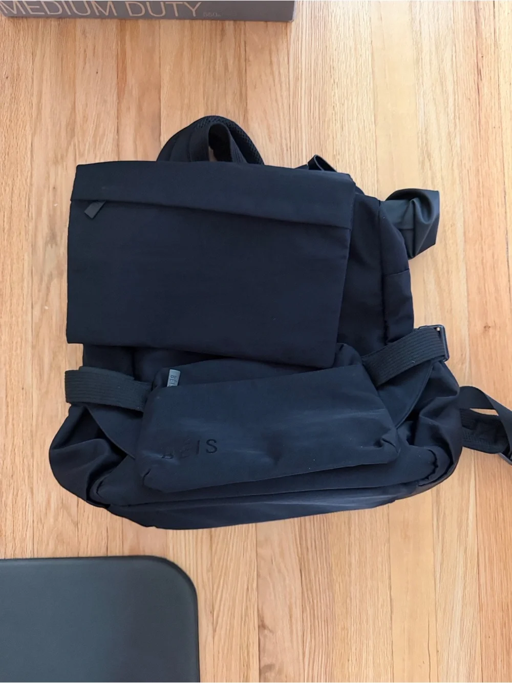 *Brand new/never used* BEIS Black Men's Backpack with Front Flap